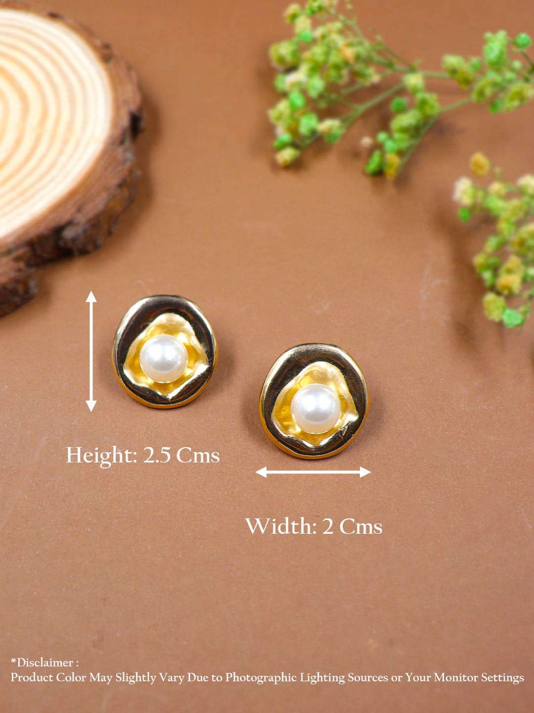 Pearl Enclosed Golden Shell Earrings