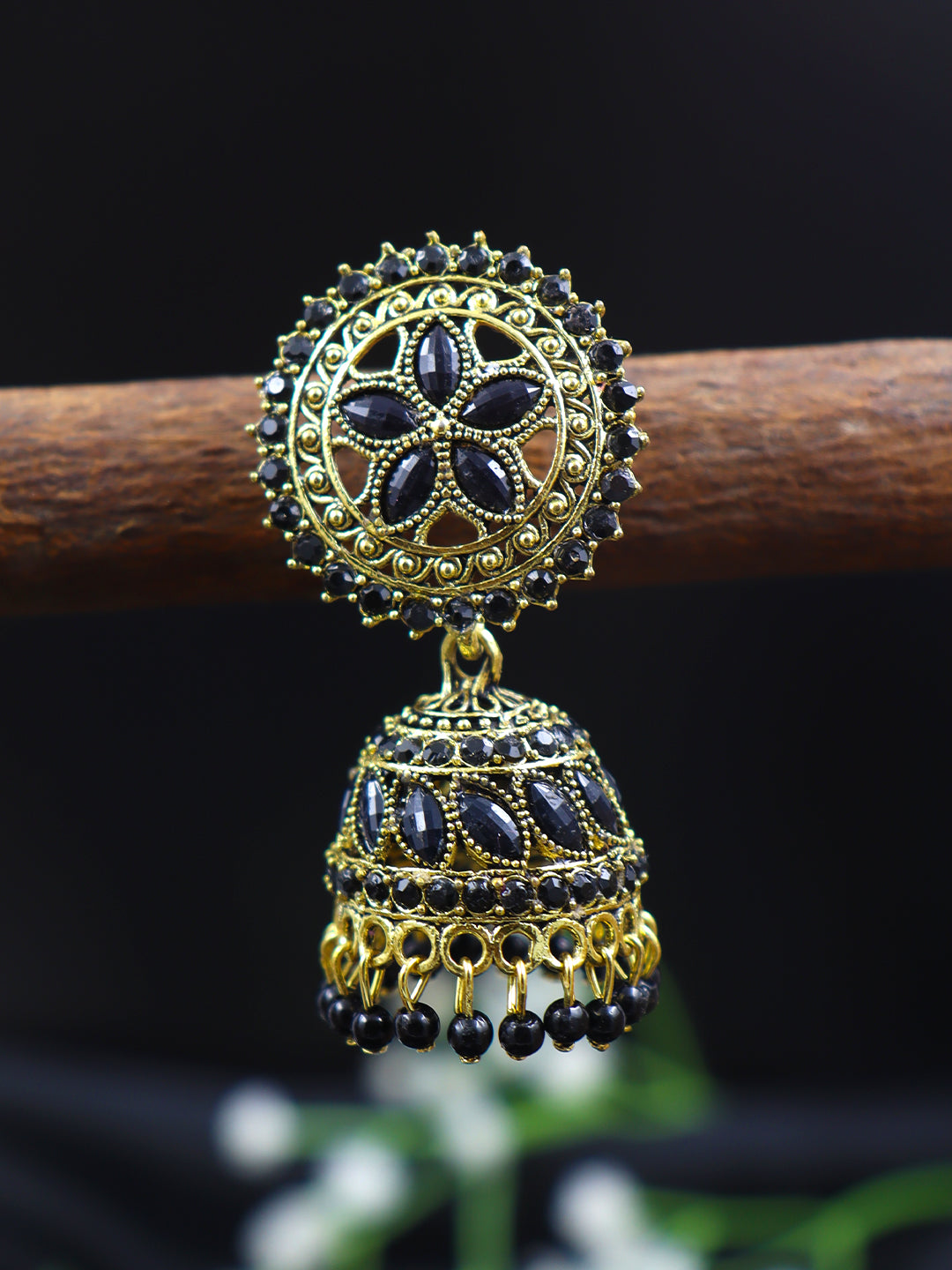 Elegant Gold Plated Brass Jhumka | 10 Colours