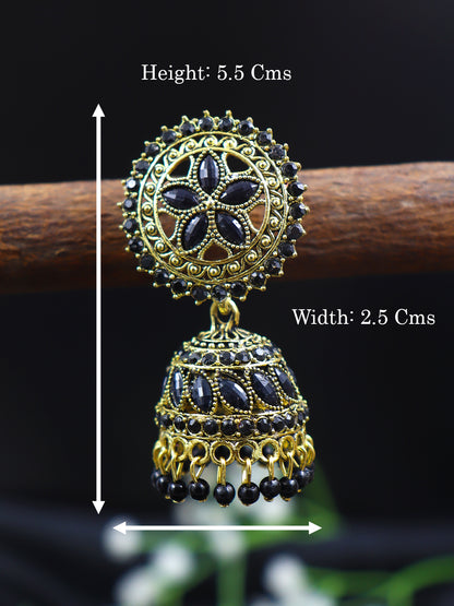 Elegant Gold Plated Brass Jhumka | 10 Colours