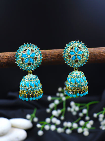 Elegant Gold Plated Brass Jhumka | 10 Colours