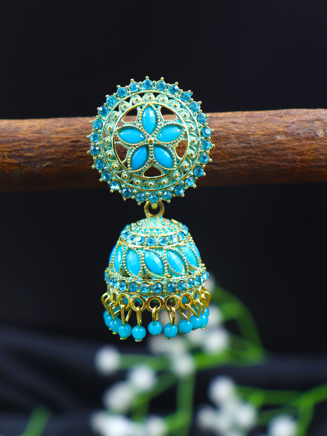 Elegant Gold Plated Brass Jhumka | 10 Colours