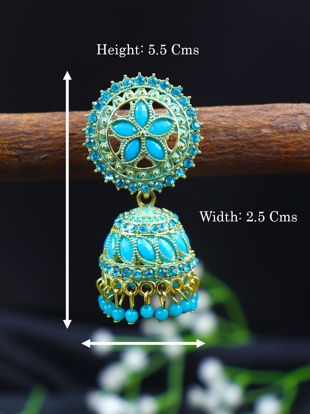 Elegant Gold Plated Brass Jhumka | 10 Colours