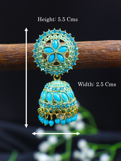 Elegant Gold Plated Brass Jhumka | 10 Colours