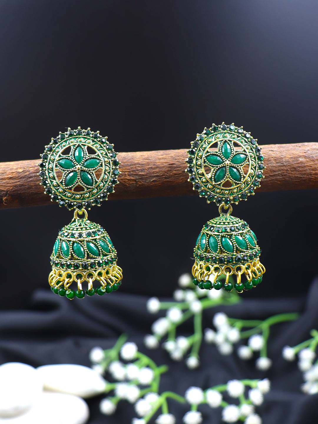 Elegant Gold Plated Brass Jhumka | 10 Colours