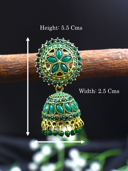 Elegant Gold Plated Brass Jhumka | 10 Colours