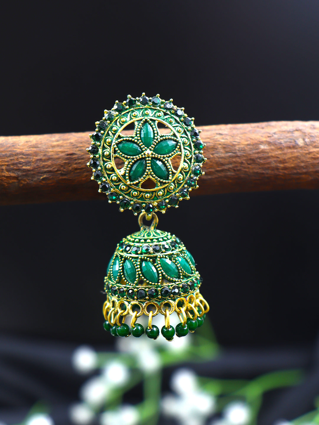 Elegant Gold Plated Brass Jhumka | 10 Colours