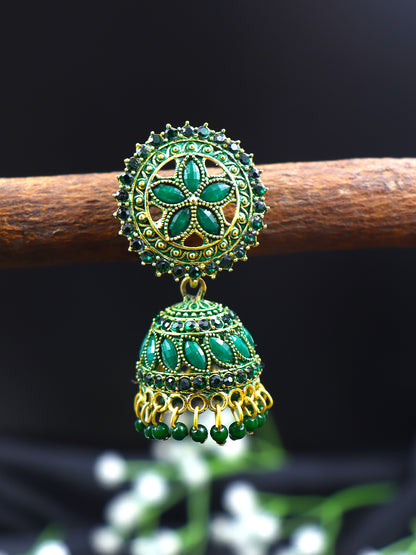 Elegant Gold Plated Brass Jhumka | 10 Colours
