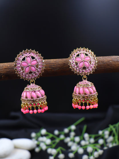 Elegant Gold Plated Brass Jhumka | 10 Colours