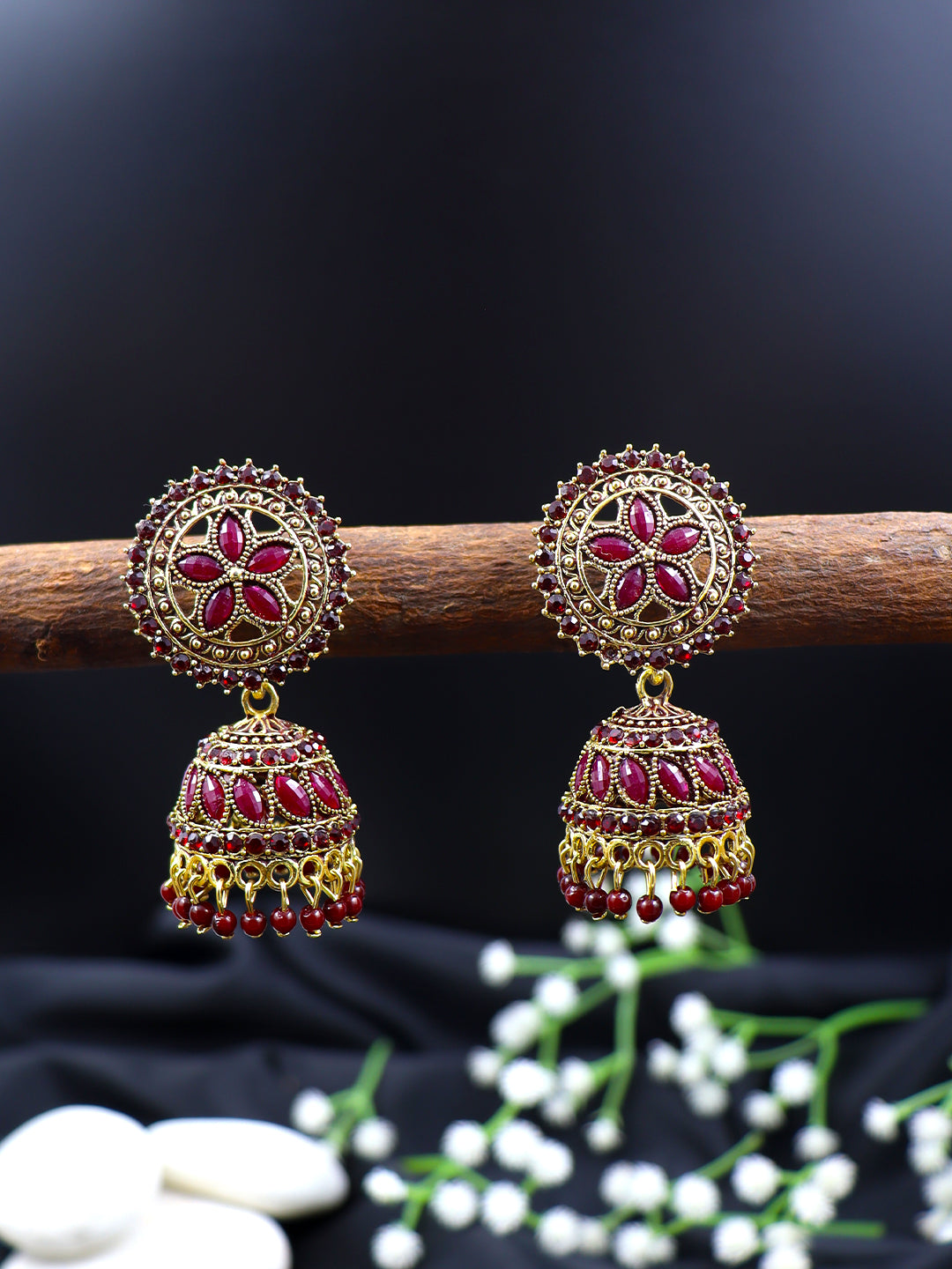 Elegant Gold Plated Brass Jhumka | 10 Colours