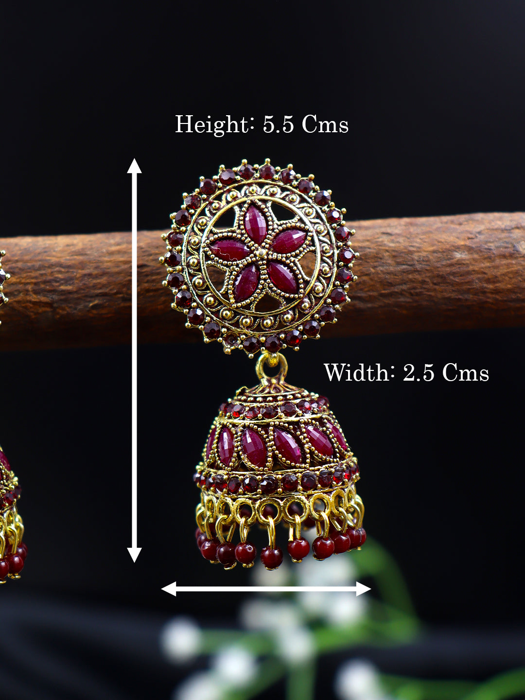 Elegant Gold Plated Brass Jhumka | 10 Colours