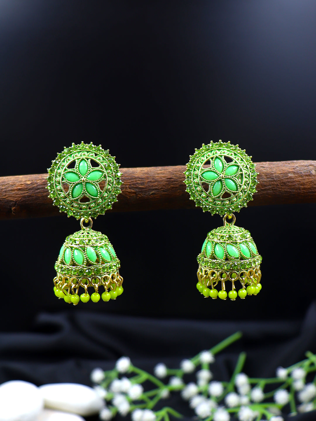 Elegant Gold Plated Brass Jhumka | 10 Colours
