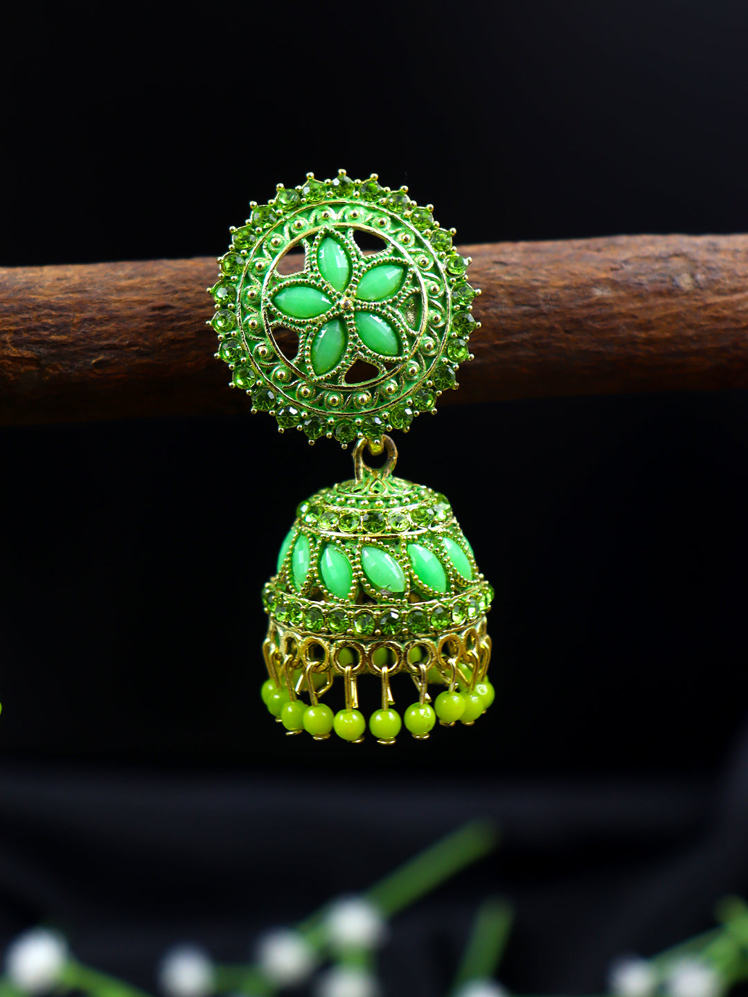 Elegant Gold Plated Brass Jhumka | 10 Colours