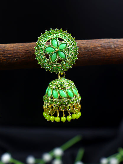 Elegant Gold Plated Brass Jhumka | 10 Colours