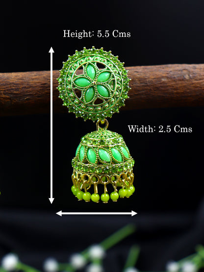 Elegant Gold Plated Brass Jhumka | 10 Colours