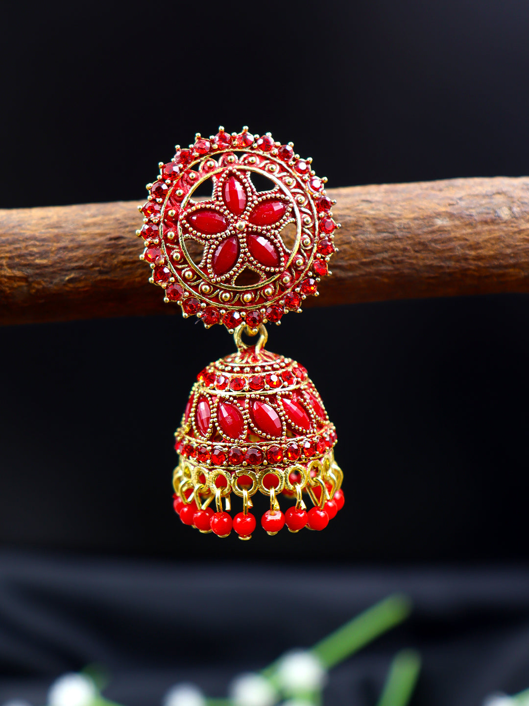 Elegant Gold Plated Brass Jhumka | 10 Colours