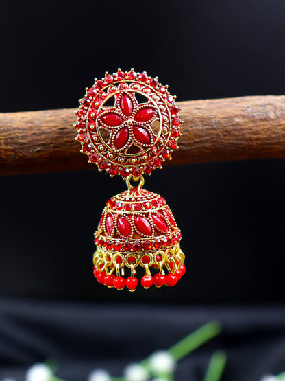 Elegant Gold Plated Brass Jhumka | 10 Colours
