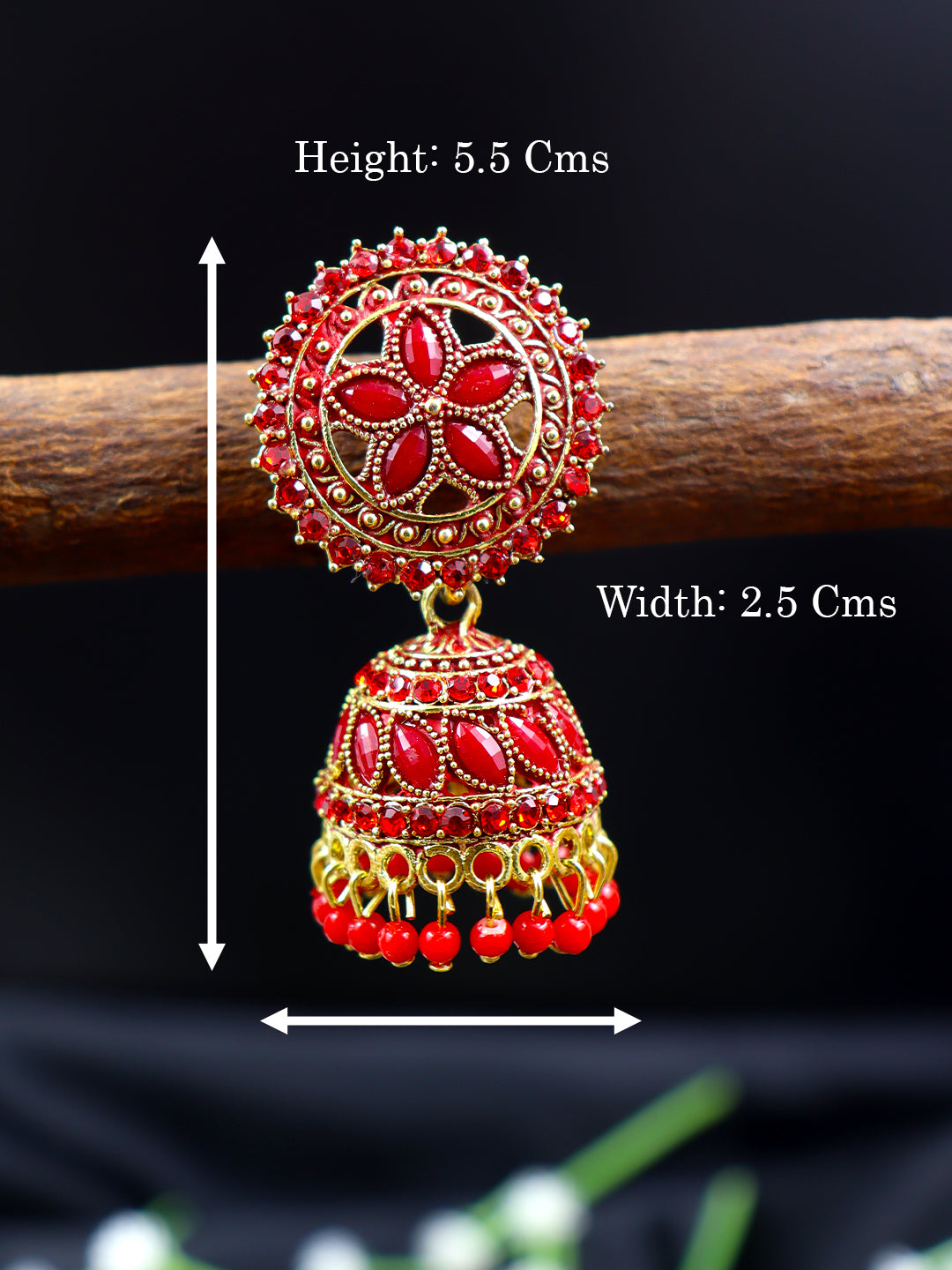 Elegant Gold Plated Brass Jhumka | 10 Colours