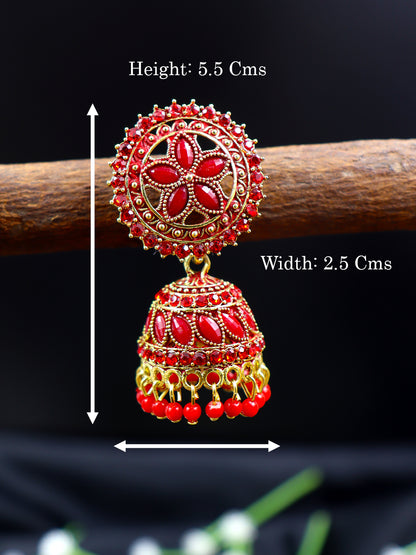 Elegant Gold Plated Brass Jhumka | 10 Colours