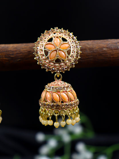 Elegant Gold Plated Brass Jhumka | 10 Colours