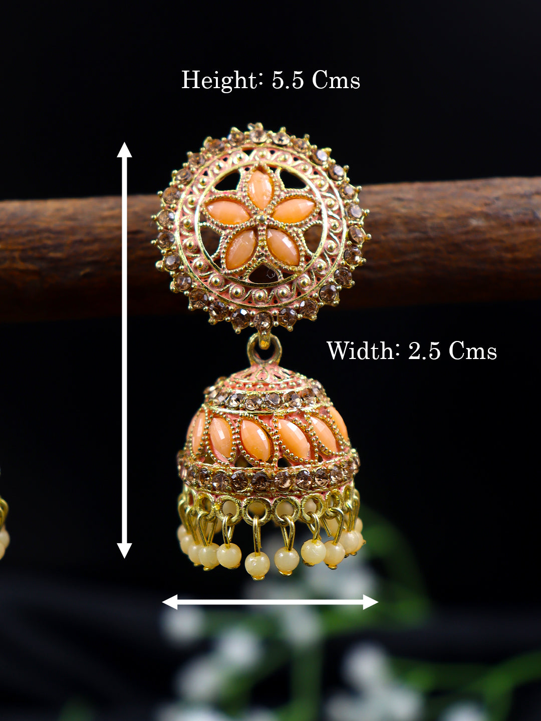 Elegant Gold Plated Brass Jhumka | 10 Colours