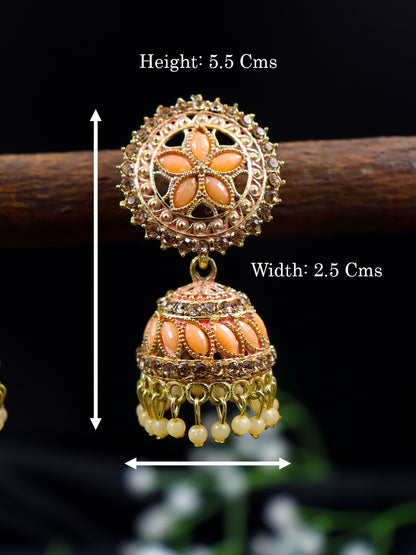 Elegant Gold Plated Brass Jhumka | 10 Colours