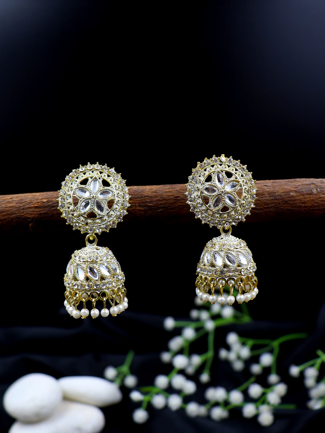 Elegant Gold Plated Brass Jhumka | 10 Colours