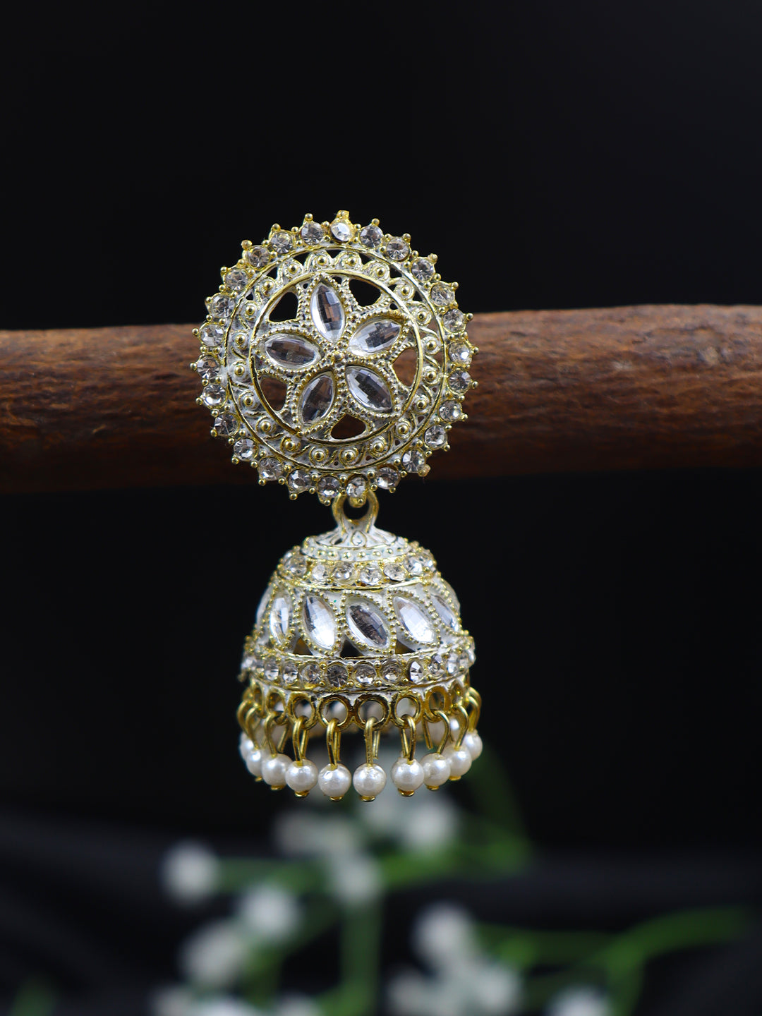 Elegant Gold Plated Brass Jhumka | 10 Colours