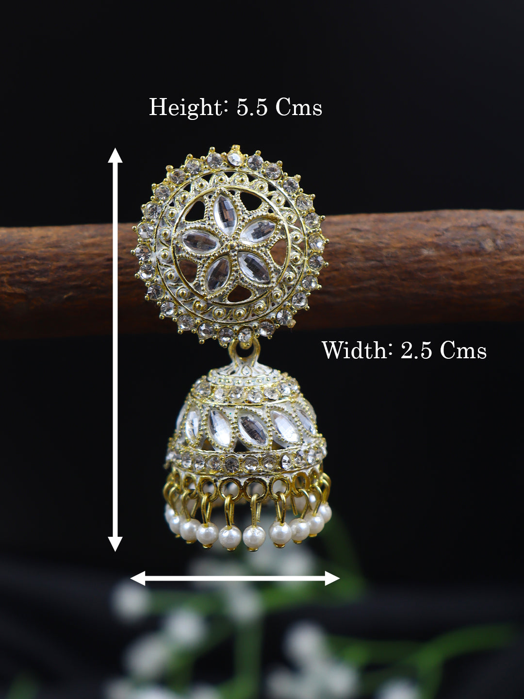 Elegant Gold Plated Brass Jhumka | 10 Colours