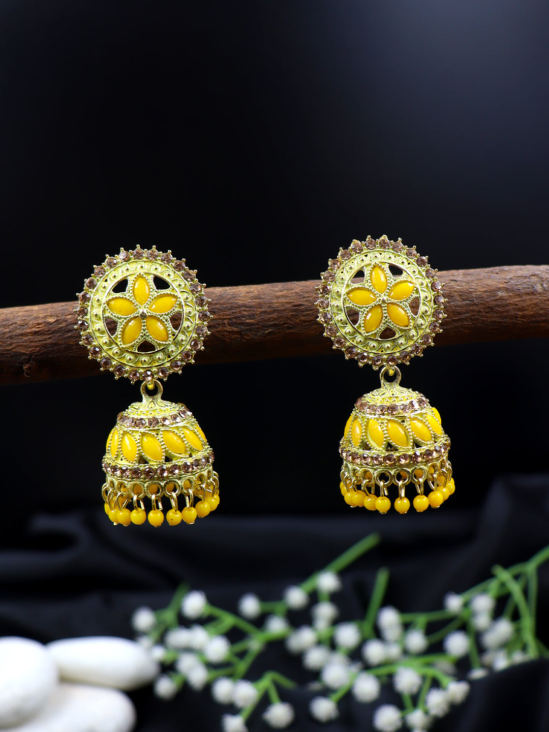 Elegant Gold Plated Brass Jhumka | 10 Colours
