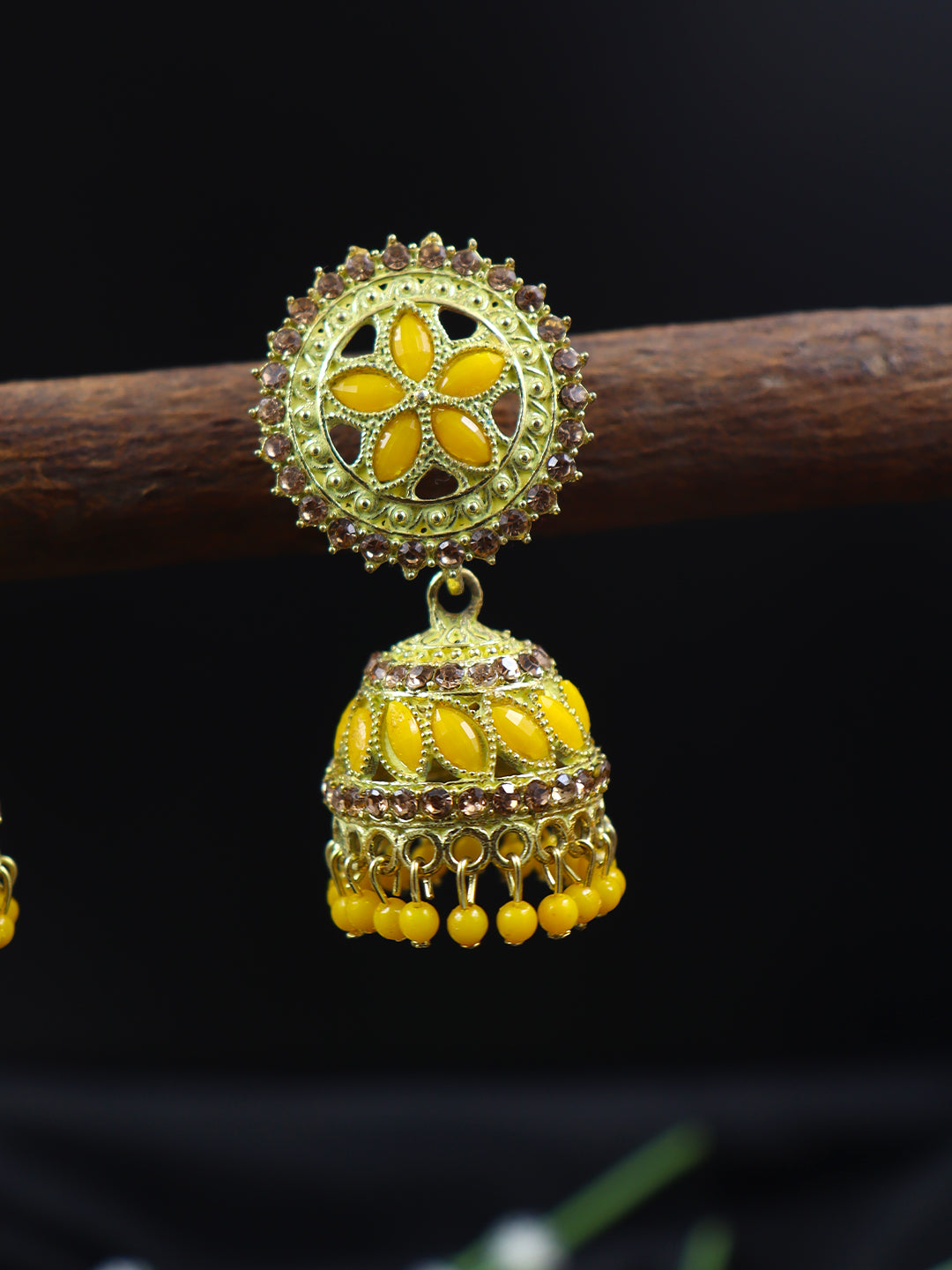 Elegant Gold Plated Brass Jhumka | 10 Colours