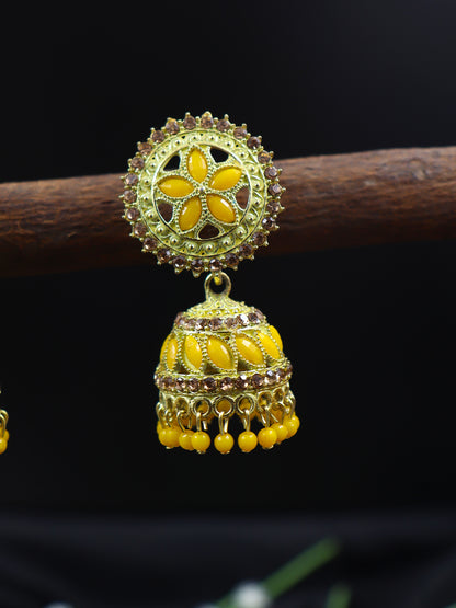 Elegant Gold Plated Brass Jhumka | 10 Colours