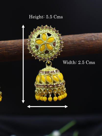Elegant Gold Plated Brass Jhumka | 10 Colours