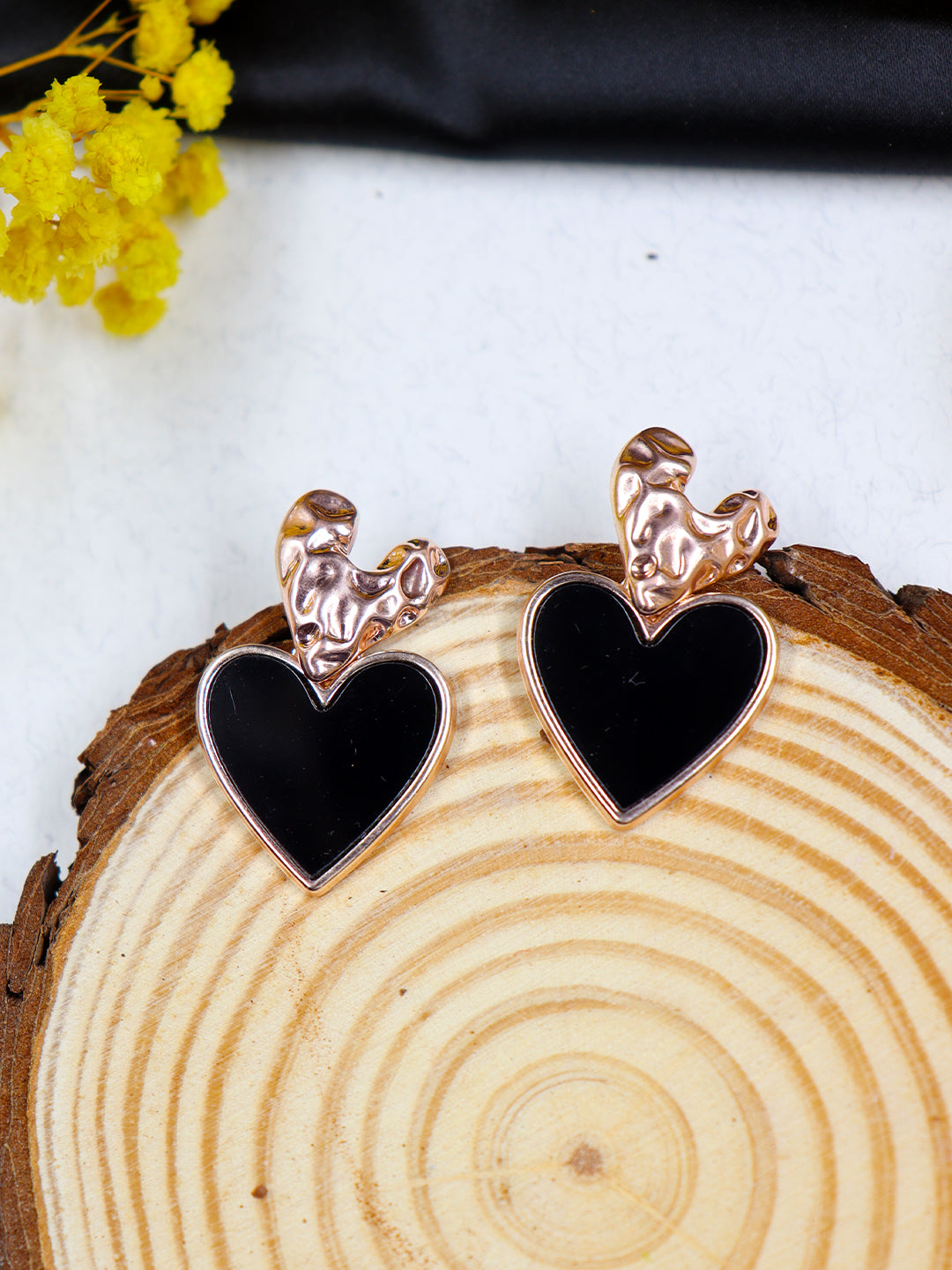 Double Heart Dangle Earring | Gold | Silver | Rose Gold