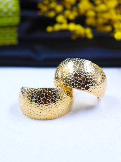 Gold Plated Crescent Hoop Earring