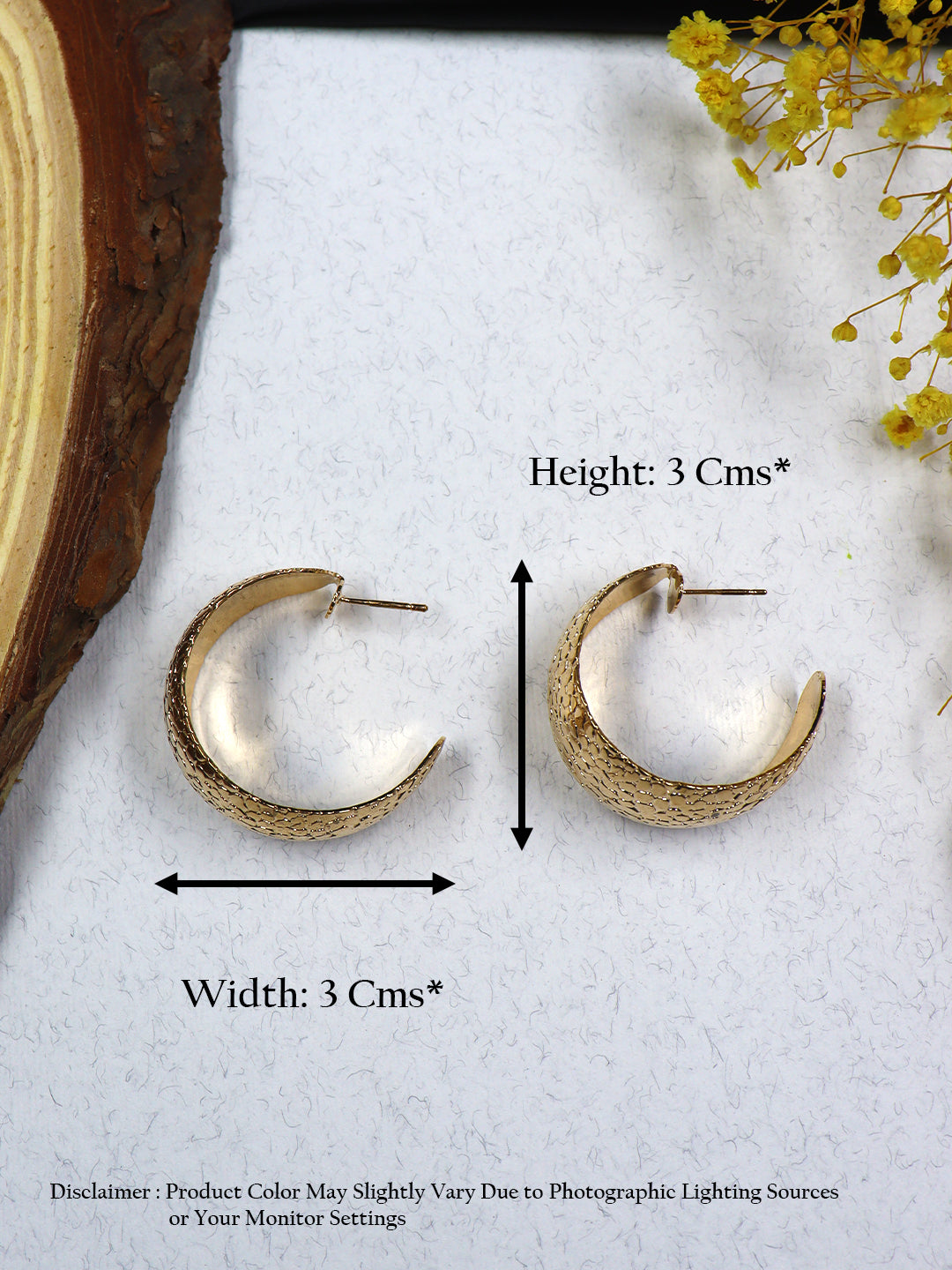Gold Plated Crescent Hoop Earring