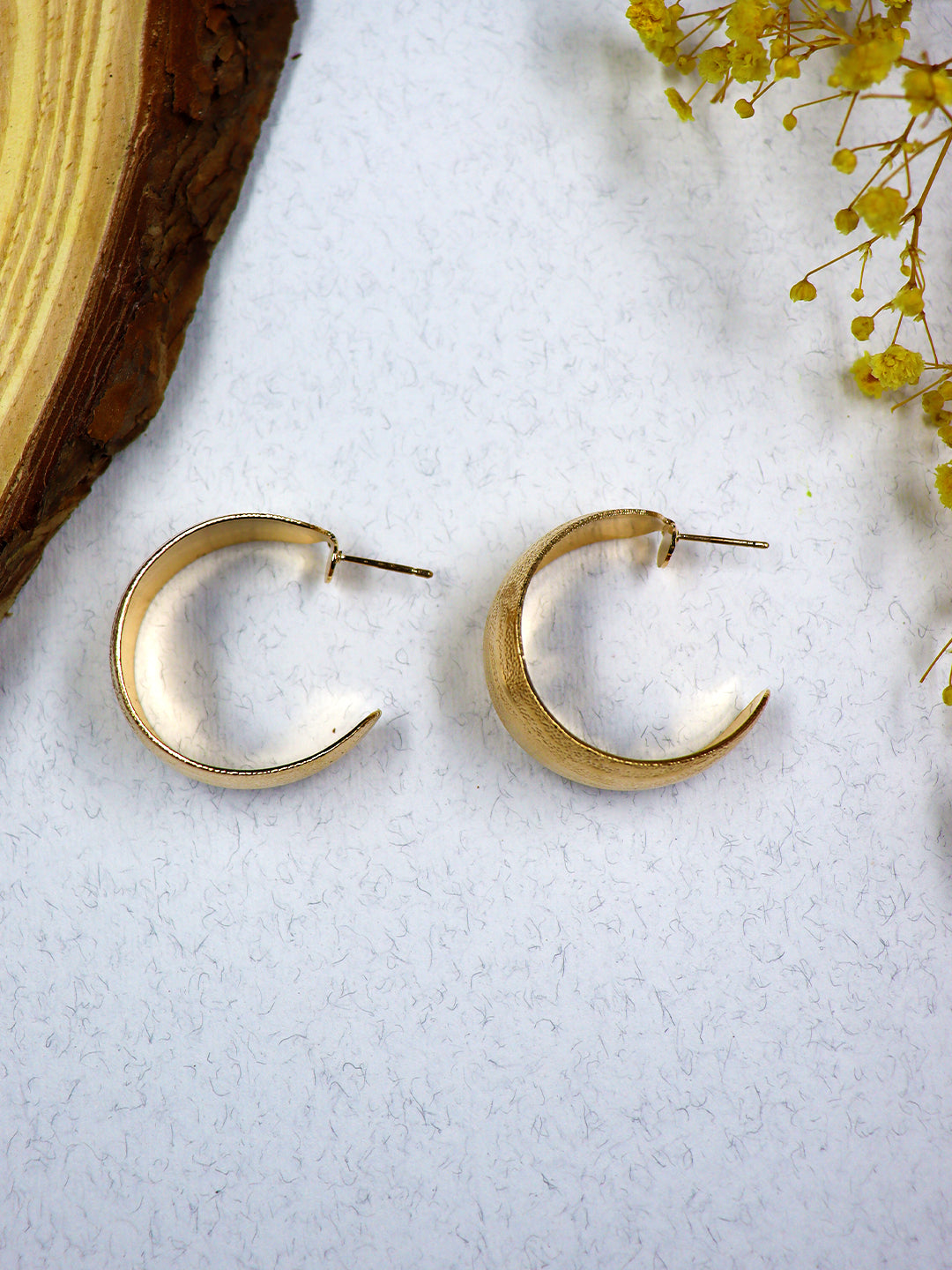 Crescent Hoop Earring - Gold Plated