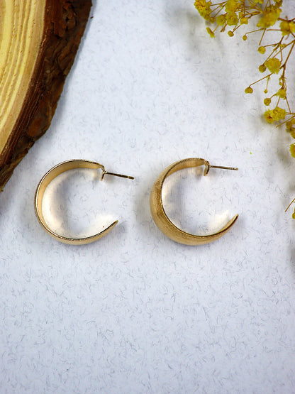 Crescent Hoop Earring - Gold Plated