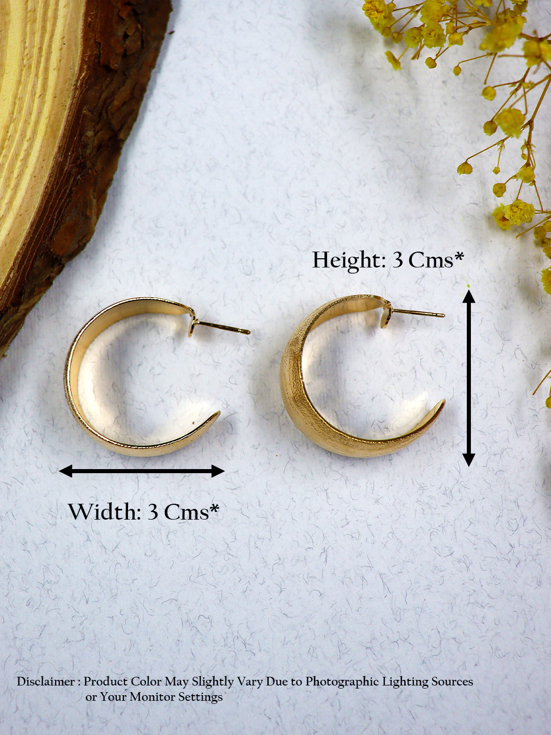 Crescent Hoop Earring - Gold Plated