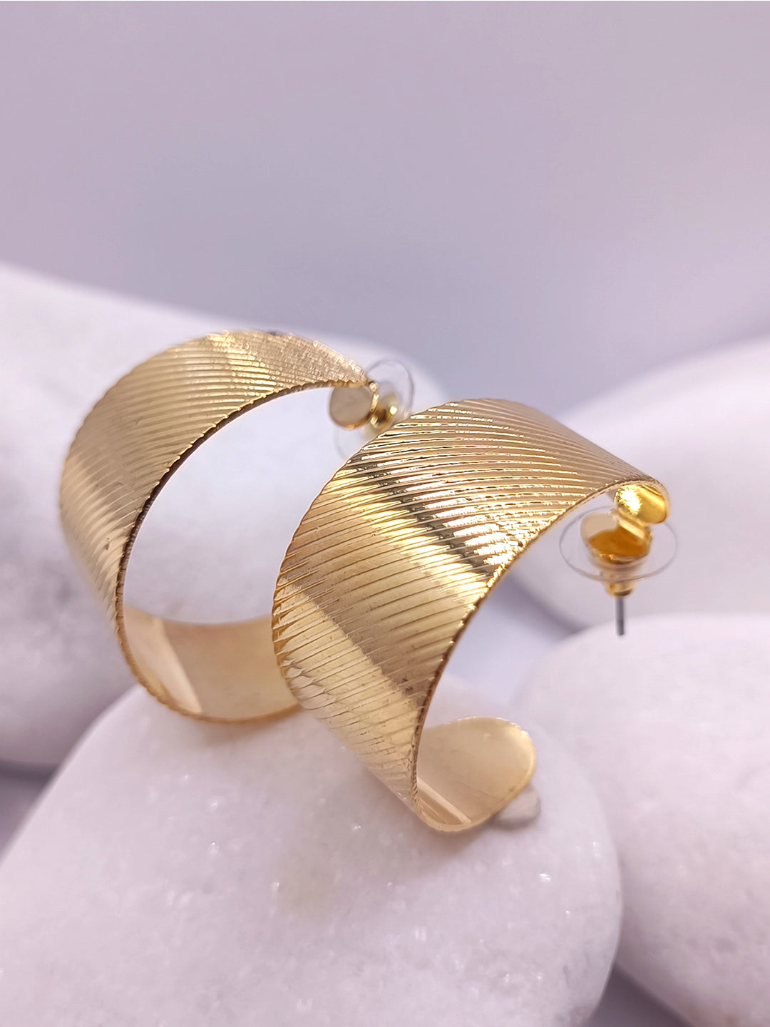 Gold Plated - Contemporary Hoop Earrings