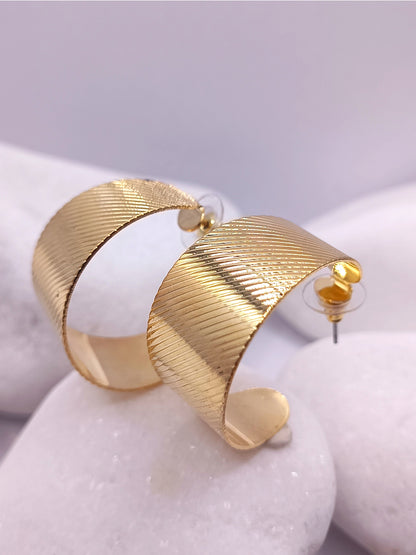 Gold Plated - Contemporary Hoop Earrings