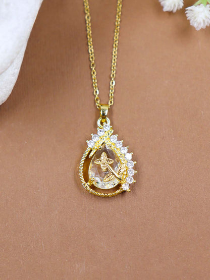 Gold-Plated Colorful Water Drop Rhinestone