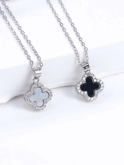 Silver Dual-Side Black and White Pendant