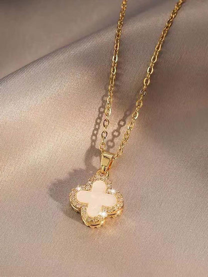 Gold Dual-Side Black and White Pendant